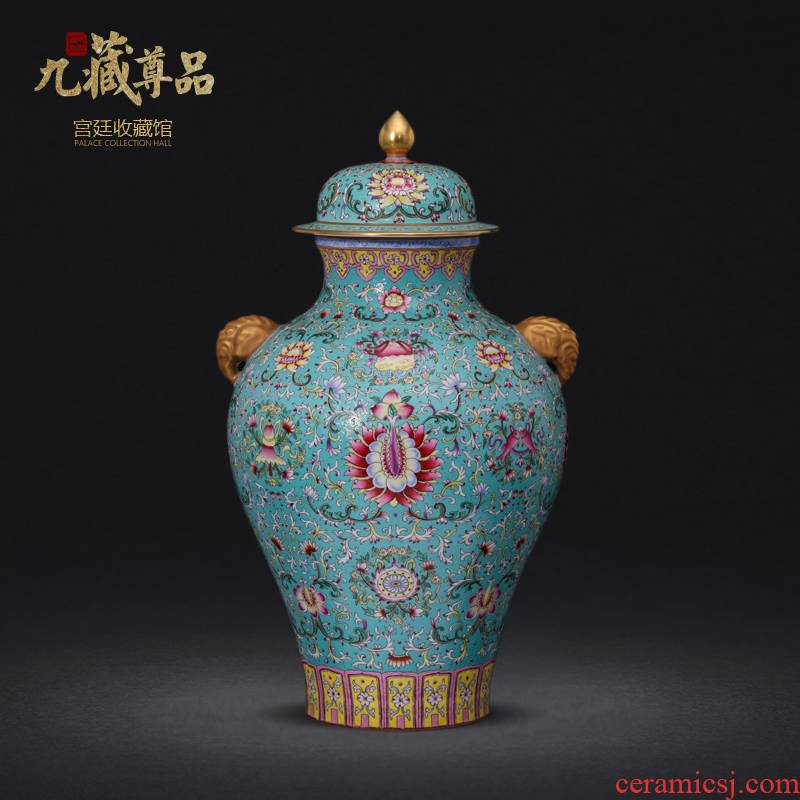 Jingdezhen ceramics imitation the qing qianlong enamel colors branch grain see colour ear vase collection crafts
