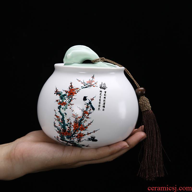 Caddy fixings ceramic seal inferior smooth big trumpet moistureproof puer tea pot household gift box storage tanks