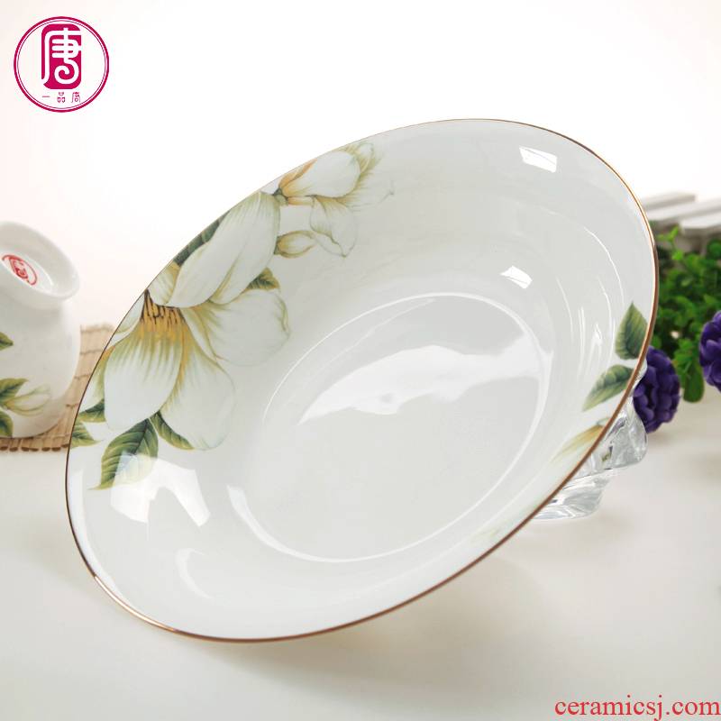 Yipin Tang Jiayong 10 inches large ipads porcelain tableware soup plate ceramic high - capacity deep dish excessive penetration AGAR AGAR plate dish