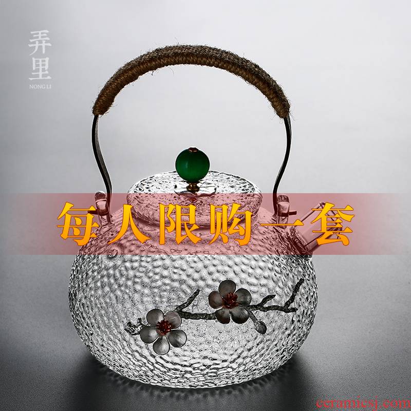 Electric TaoLu boiled tea glass flower teapot tea steam hammer teapot thickening girder pot kettle temperature