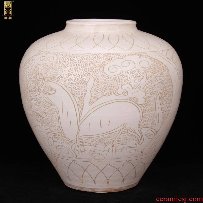 Jingdezhen imitation song dynasty style typeface, white - floored carved dragon tank antique antique old vintage household soft outfit furnishing articles hotel company