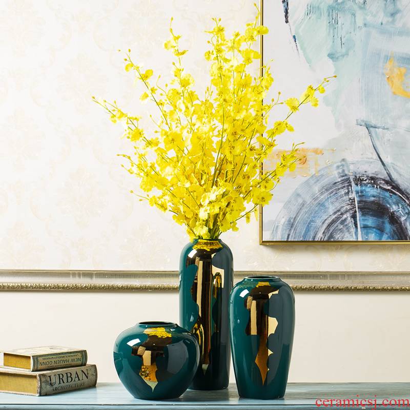 Jingdezhen Nordic light much I and contracted ceramic vases, furnishing articles new Chinese dried flowers flower arrangement sitting room adornment