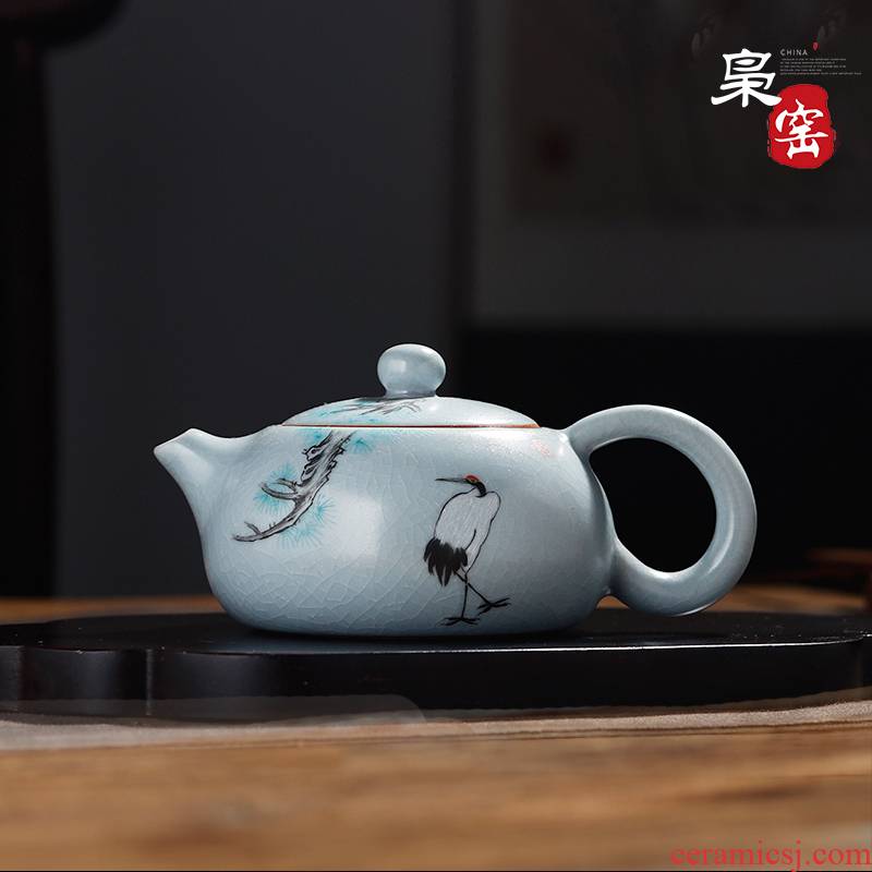 Your up kung fu tea kettle ceramic teapot azure slicing single pot of Your porcelain household small xi shi pot