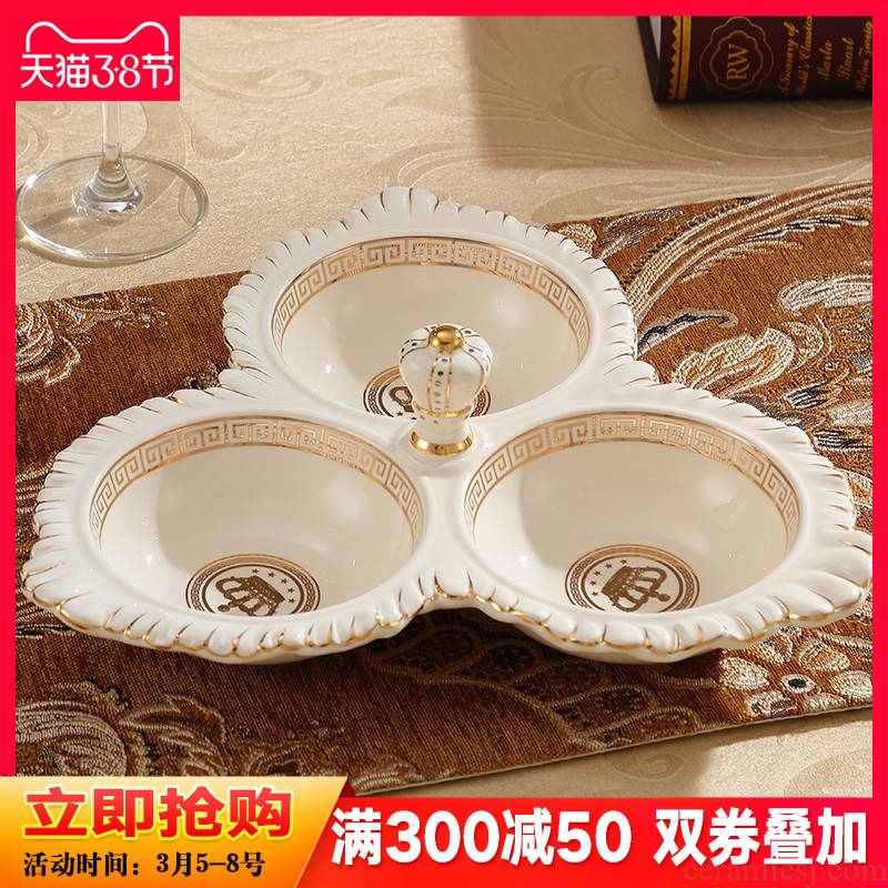 European ceramic dry fruit bowl sitting room of household multifunctional candy dish creative I and contracted melon seeds dish place tea table