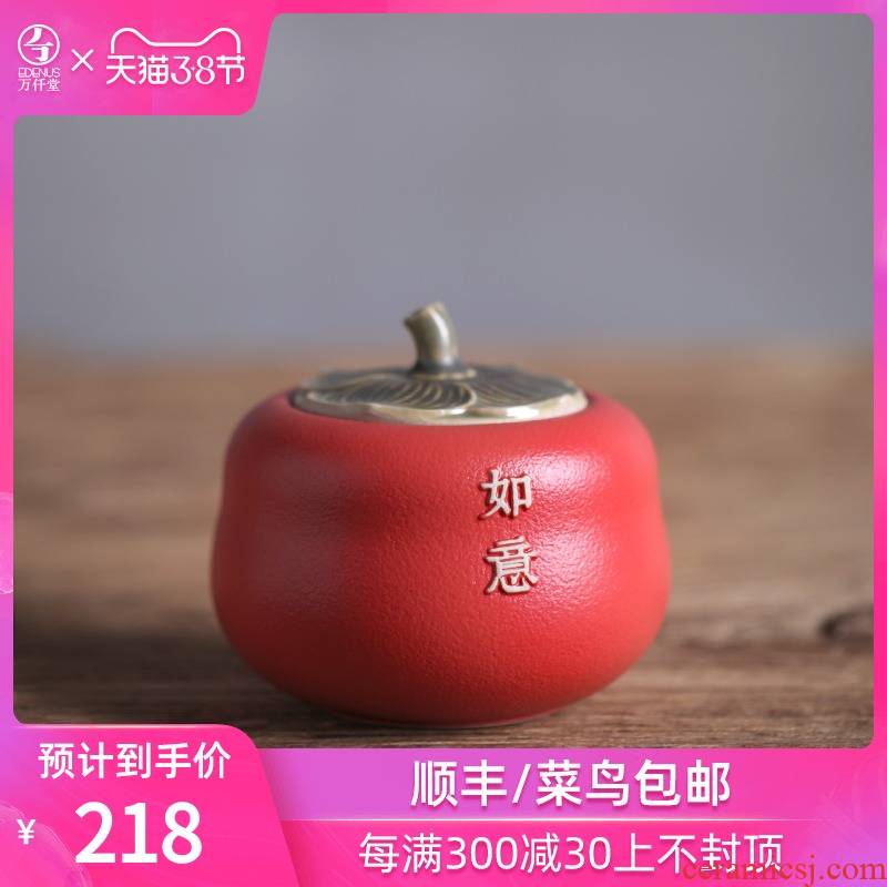 M letters kilowatt/hall new creative tea caddy fixings ceramic pot portable small storage tanks warehouse household receives all the best
