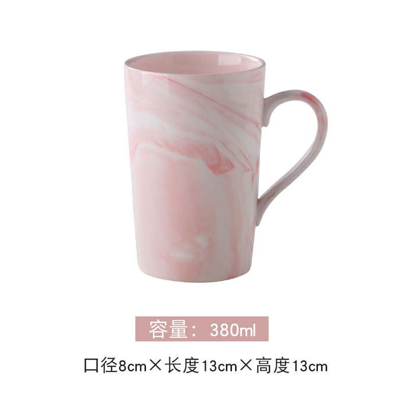 Contracted marble ceramic cup mark cup with cover household ultimately responds a cup of oat milk spoon office coffee cup