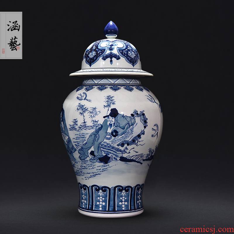 The General hand - made porcelain of jingdezhen ceramics xiangshan characters can of new Chinese style sitting room adornment is placed craft gift