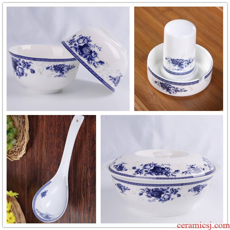 Gardenia household ipads jingdezhen porcelain tableware suit small bowl plates spoon to talk on the free collocation with microwave