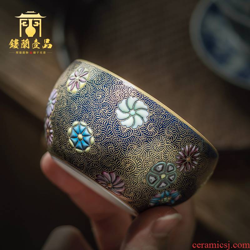 All hand - made enamel paint ball take master of jingdezhen kung fu tea set single glass ceramic tea cup sample tea cup