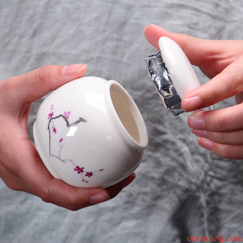 Office ceramic tea pot mini small wholesale custom gift boxes gift pu 'er tea sealed storage tanks