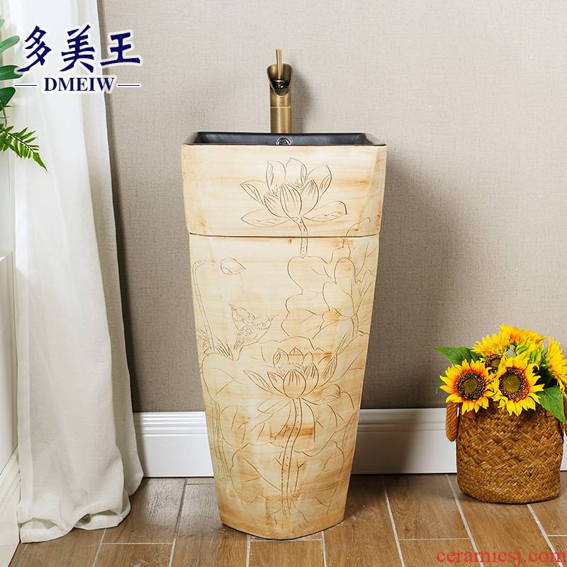 Vertical column pillar type restoring ancient ways the lavatory ceramic lavabo one toilet basin basin, wash gargle the console