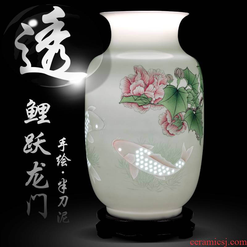 Jingdezhen ceramics hand - made fish of new Chinese style household knife clay flower arrangement sitting room adornment handicraft collection furnishing articles