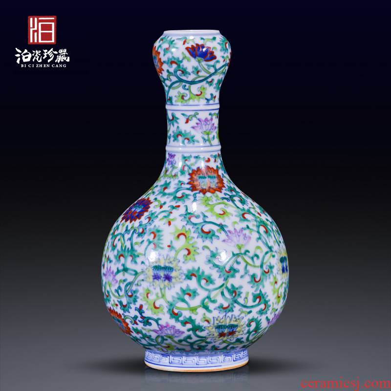 Jingdezhen ceramic bucket color flower vase sitting room the bedroom TV ark of new Chinese style household decorative items furnishing articles