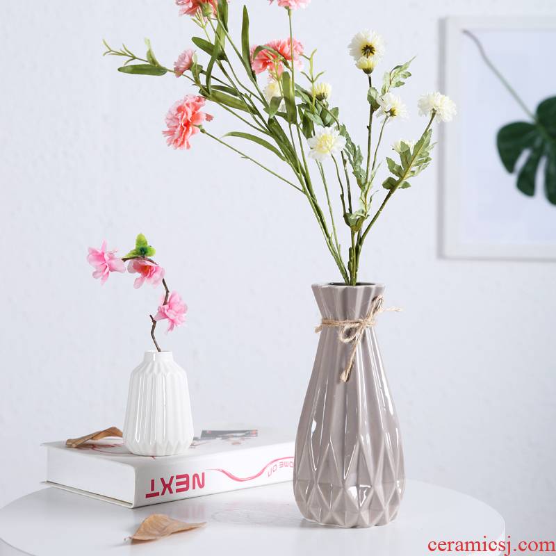 White porcelain vase pure White contracted Europe type small pure and fresh and all over the sky star, dried flowers, Japanese ceramic vase ikea sitting room