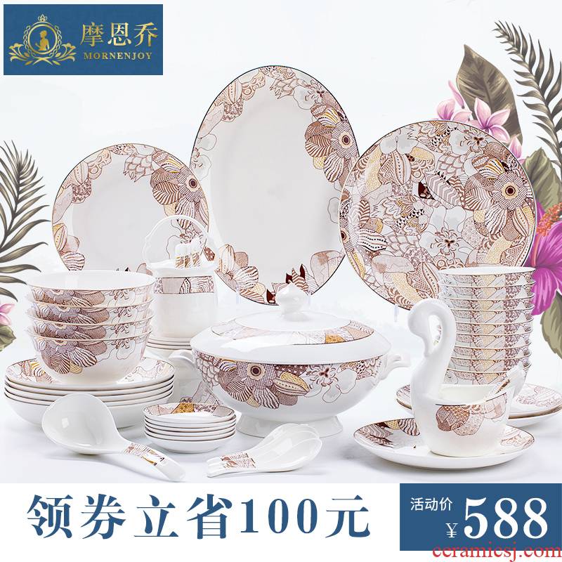 Moen Joe ipads porcelain tableware suit creative high - grade American dishes chopsticks at jingdezhen ceramics dishes home