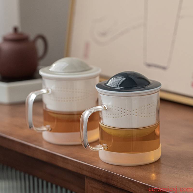 Porcelain constant hall mark cup with cover glass filter large capacity cup one creative move ceramic cup