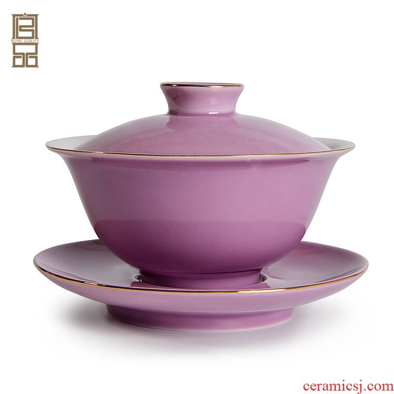 Auspicious blessing kung fu tea set three finger bowl of tea to tea tureen Japanese household ware jingdezhen ceramic medium