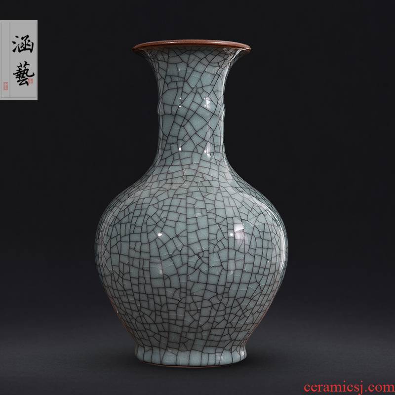 Archaize of jingdezhen ceramics up crack do old vase classic Chinese style living room decoration crafts are arranging flowers