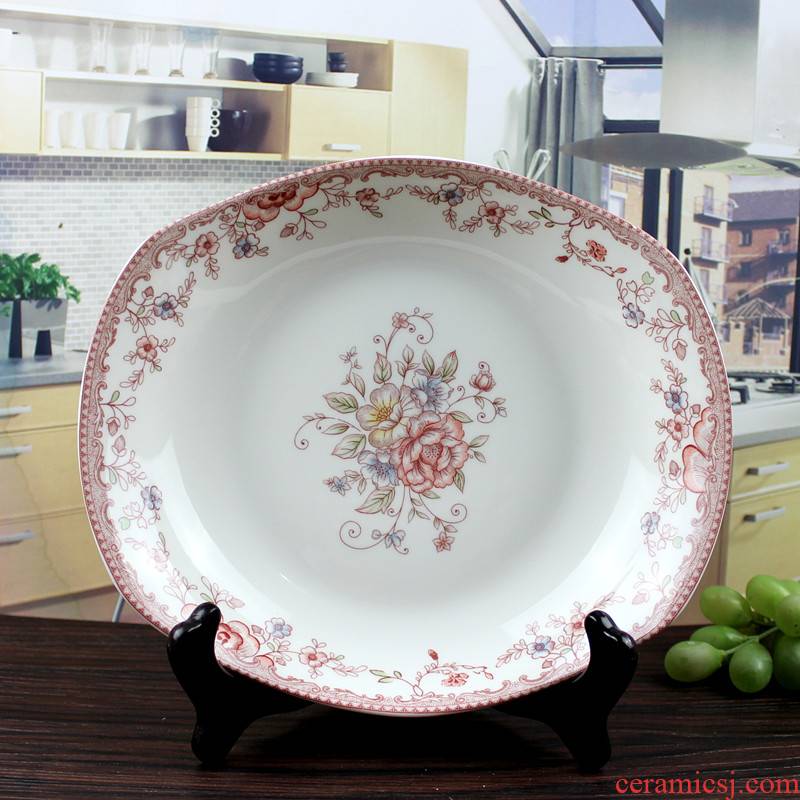 The people 's livelihood industry both romantic amorous feelings of ship plate rectangular plate 9 inches in The fill dish dish porcelain dish FanPan soup plate