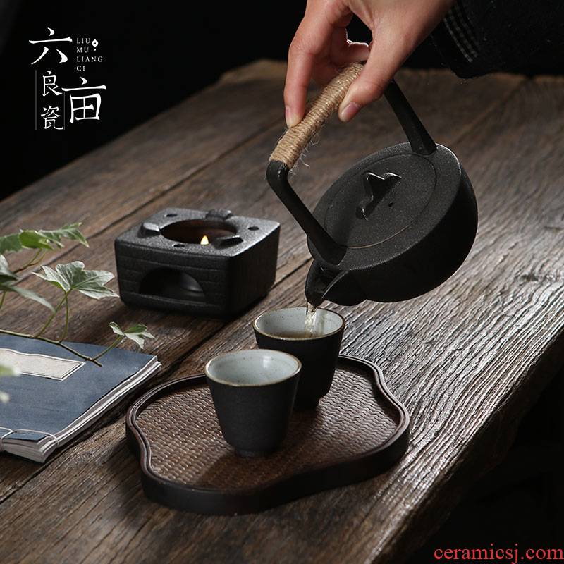 Japanese based coarse pottery restoring ancient ways of household heating base warm tea ware ceramic tea warmers teapot tea idea for insulation base