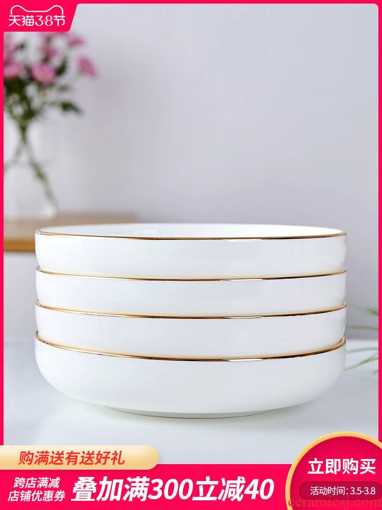 Jingdezhen cutlery sets up phnom penh 0 home round the ipads porcelain ceramic white porcelain dish deep litter of six
