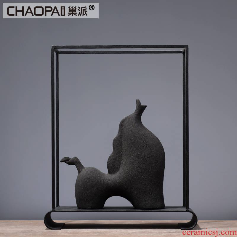 Nordic contracted ceramic animal furnishing articles of modern household soft adornment style living room decoration wine