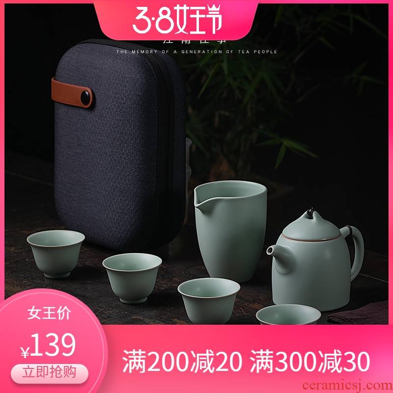 Jiangnan past your up kung fu tea set ceramic portable travel tea set on the teapot teacup office home