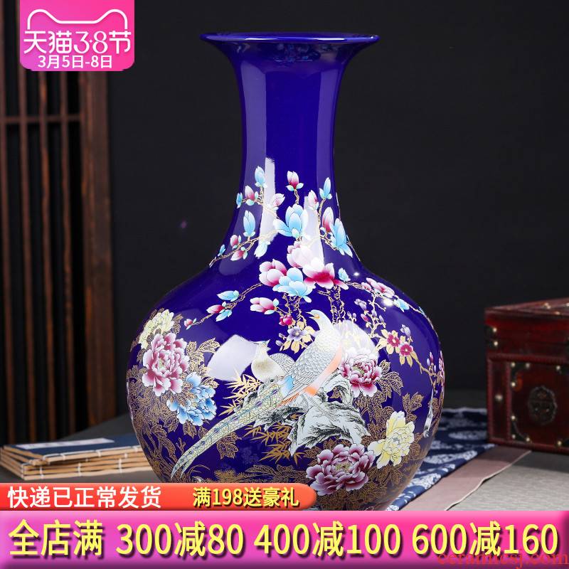 Jingdezhen ceramics of large vases, flower arranging new Chinese style living room TV cabinet porch place large ornament