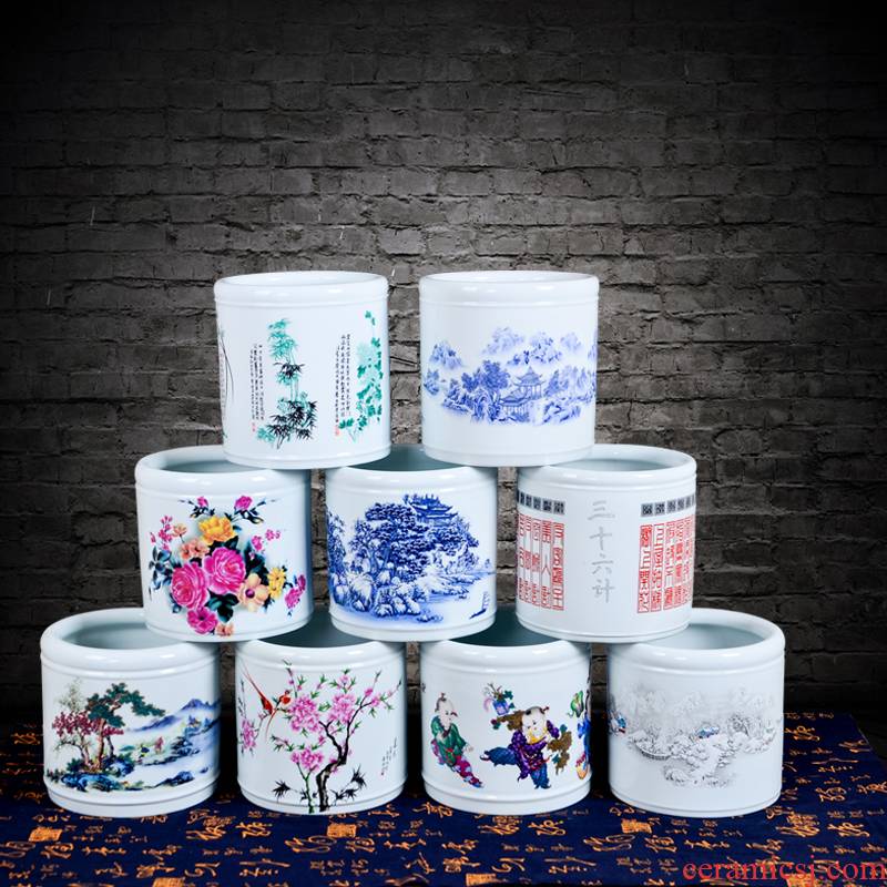 Large brush pot cb42 jingdezhen ceramics crafts the teacher 's day gifts creative office desktop furnishing articles