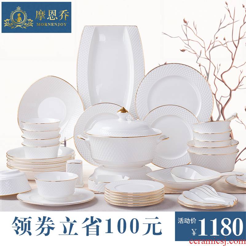 Dishes suit household contracted north European style of eating Chinese tableware portfolio ipads porcelain tableware sets up phnom penh Dishes