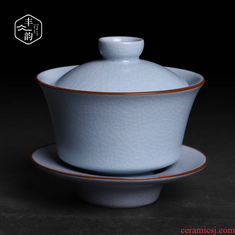 Only your up three tureen large individual household ceramic tea set to restore ancient ways kung fu tea cups to use the open piece of ice to crack the glaze