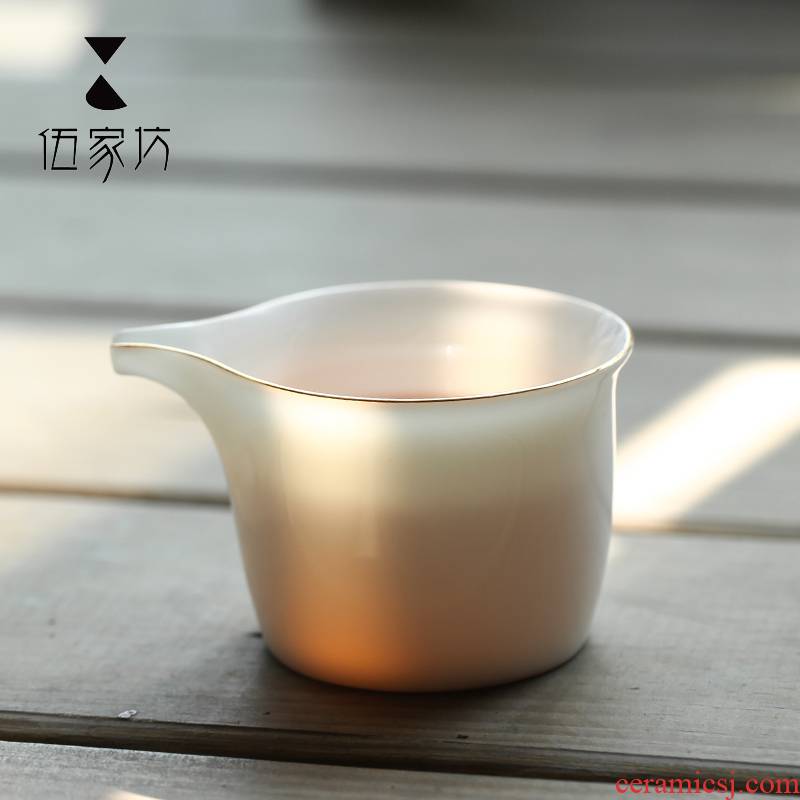 The Wu family fang ceramics fair keller of tea sea kung fu tea tea accessories white porcelain large points greedy cup and cup