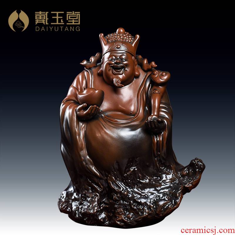 Yutang dai dehua ceramic masters zhi - yong wu, porch is the god of wealth Buddha furnishing articles meet auspicious fortune/D38-097