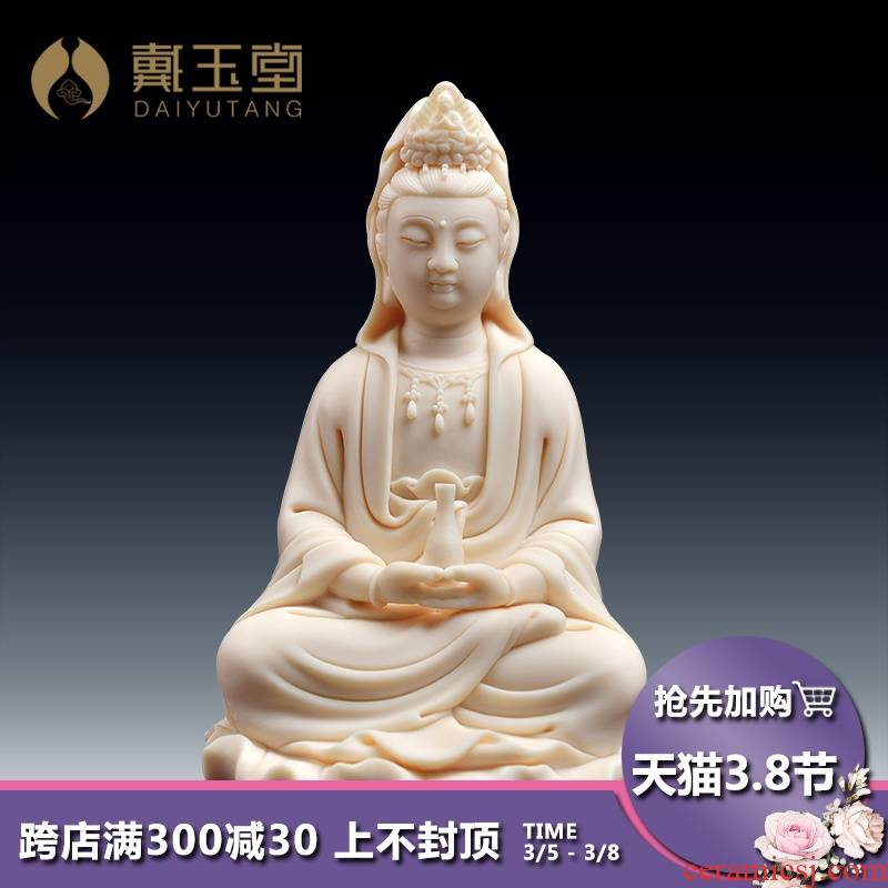 Yutang dai ceramic Buddha with small jade Buddha avalokiteshvara like offering home furnishing articles red porcelain take charge of guanyin