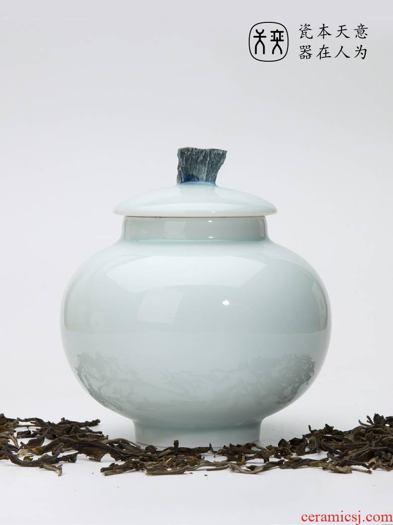 "Water music" days yi jingdezhen ceramic tea pot seal pot travel small portable carry moisture storage tanks