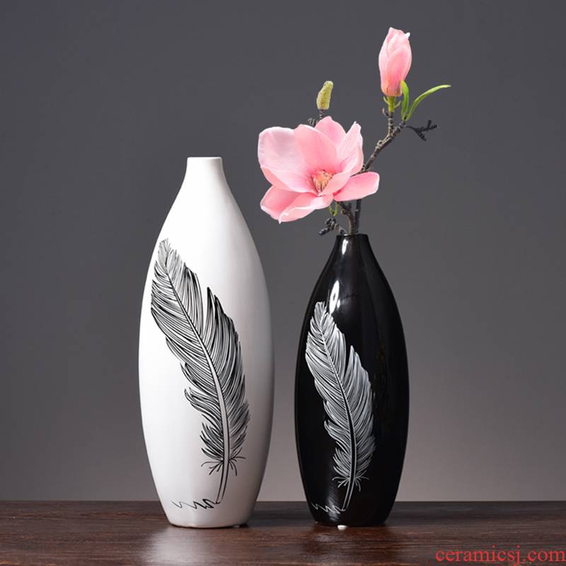 I and contracted ceramic vase furnishing articles home living room TV cabinet mesa dried flower flower vase decoration decoration