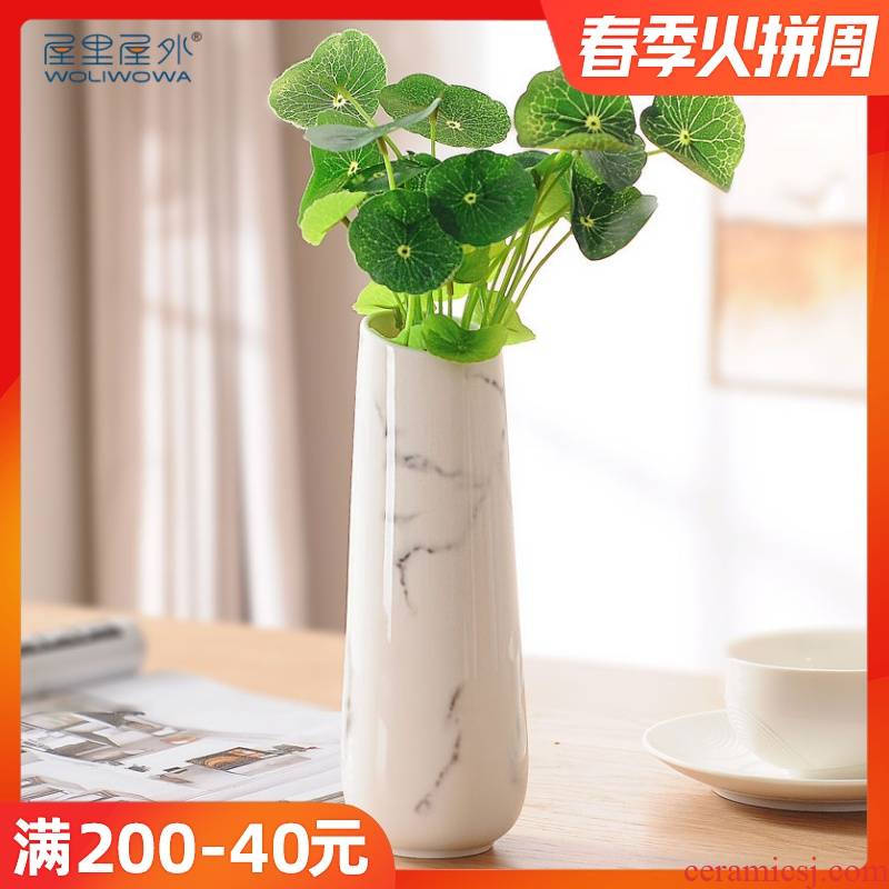 I and contracted flower vase ceramic dry flower, flower implement floret bottle of new home furnishing articles of the new Chinese style household act the role ofing is tasted