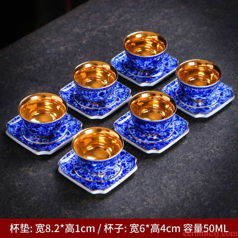 Blue and white porcelain ceramic cups size personal master ji Blue glaze cup sample tea cup high dehua white kung fu single CPU