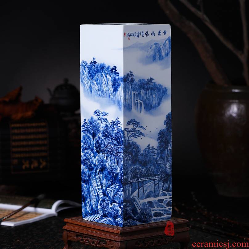Famous master hand draw the miao customs jingdezhen ceramics vase quiver flower painting and calligraphy calligraphy and painting study furnishing articles