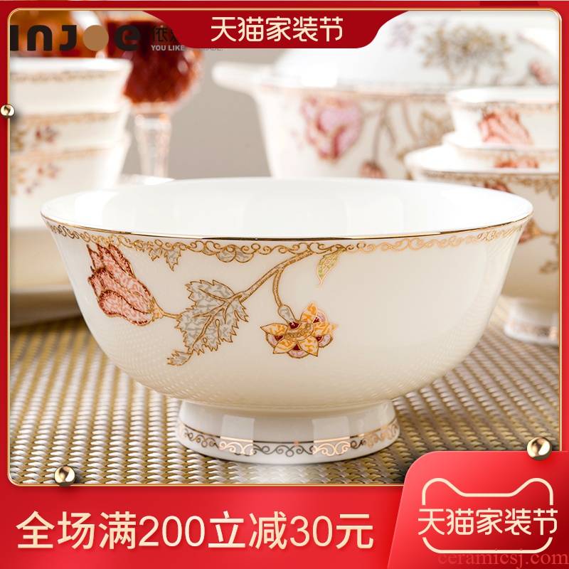 Tangshan ceramic bowl home eat rice bowl ipads China rainbow such use small bowl of soup bowl bowl Chinese rice bowl chopsticks tableware