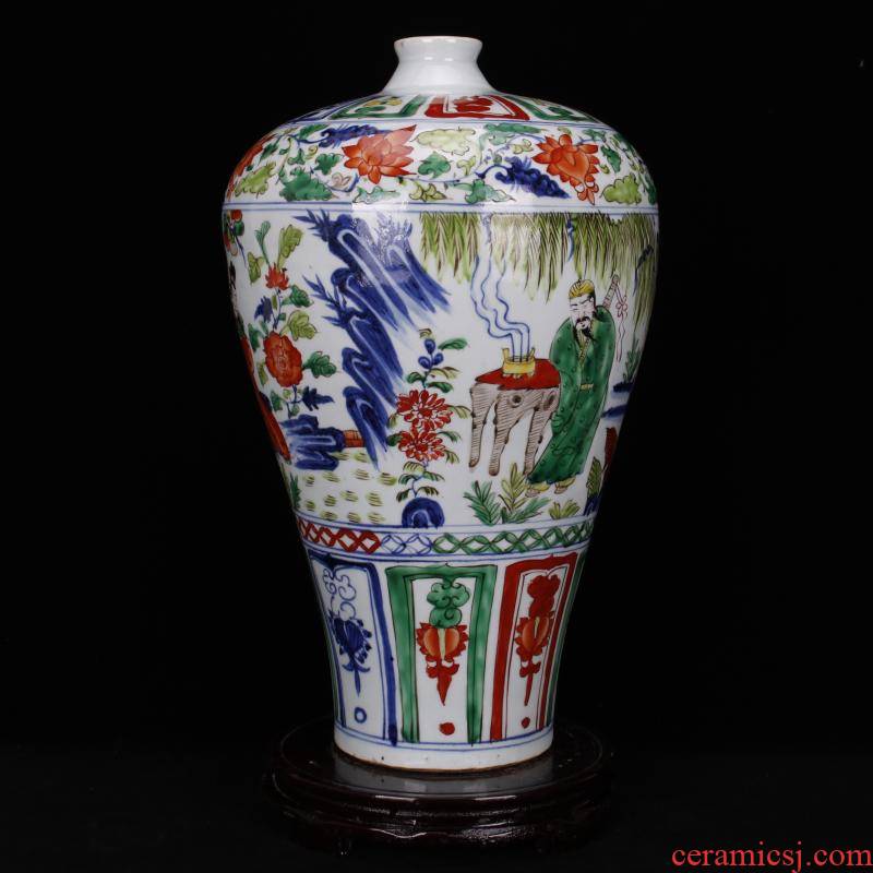 The Master of jingdezhen folk checking antique reproduction bucket color colorful mei yuan dynasty antique bottles of Chinese old goods furnishing articles