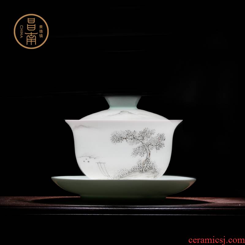 Chang, south jade porcelain jingdezhen ceramic tureen tea cups shadow hand - made only three tureen large kung fu tea cup