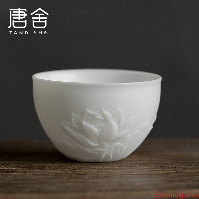 Tang s famous checking dehua white porcelain cup sample tea cup ceramic masters cup suet jade individual cups of tea cups