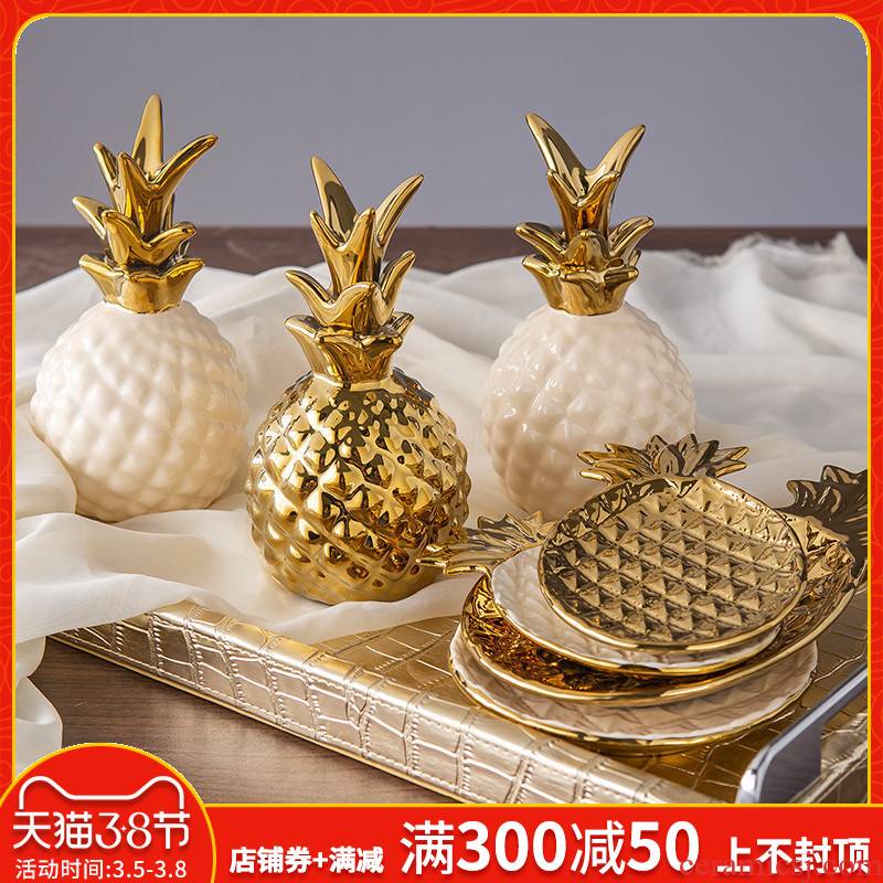 Boreal Europe style creative ceramic pineapple furnishing articles, I and contracted household table sitting room adornment bedroom room
