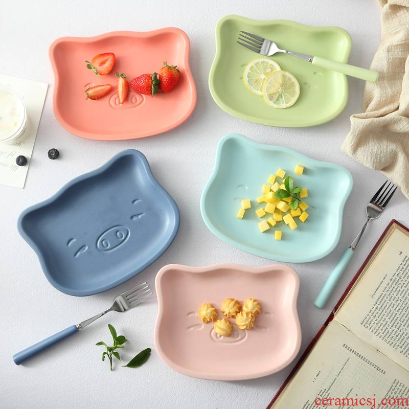 Qiao porcelain simple express animals new ceramic tableware children cartoon baby food bowl bowl bowl dish breakfast tray