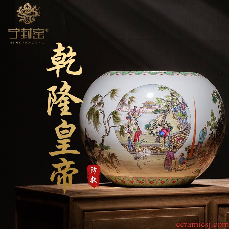 Ning hand - made antique vase seal up with jingdezhen ceramic bottle vase furnishing articles sitting room story lines washing powder enamel characters