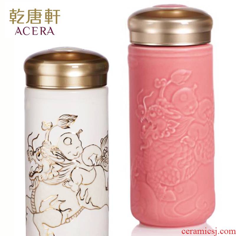 Do Tang Xuan porcelain leap/double happiness kirin cup with double creative portable ceramic water glass business gifts