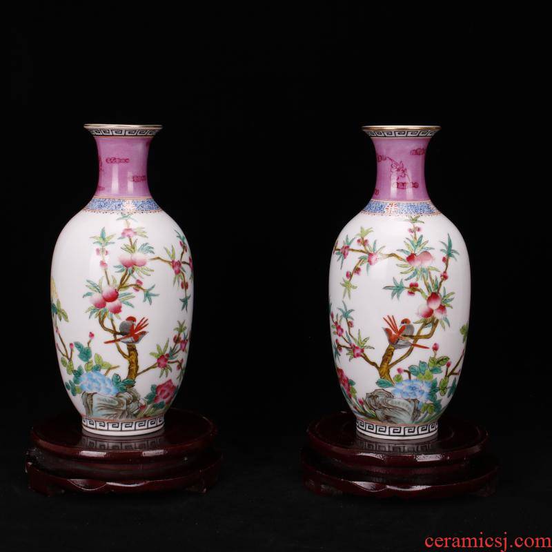 Jingdezhen imitation antique yongzheng com.lowagie.text.paragraph antique purely manual throwing hand draw pastel trace of gold floret bottle manually furnishing articles