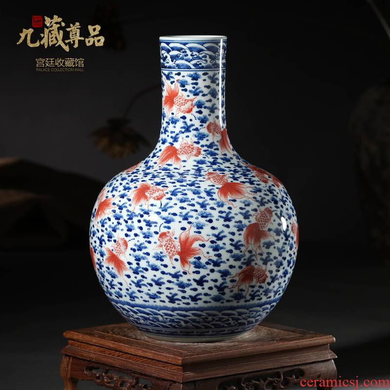 Antique hand - made porcelain youligong tree jingdezhen ceramic vases, marriage room sitting room handicraft furnishing articles