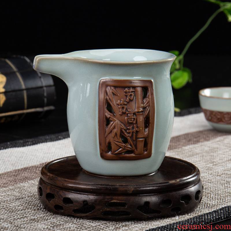 Ronkin kung fu tea set ceramic fair keller) suit in tea is tea sea single fair cup pour tea cups